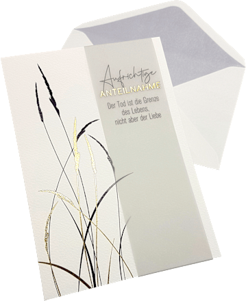 Grußkarte Trauer Silber Gräser CACTUS