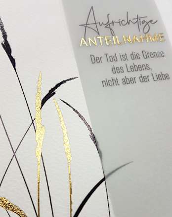 Grußkarte Trauer Silber Gräser CACTUS