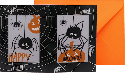 Grußkarte Halloween Teelicht Spinne CACTUS
