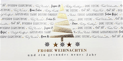 Grußkarten-Set mit Weihnachtsmotiven in gold  CACTUS