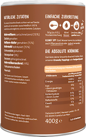 Smoothie Bowl Pulver Choco Crush, Milde Choco oatsome