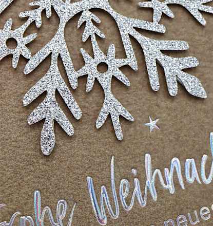 Grußkarte Weihnachten Eiskristall CACTUS