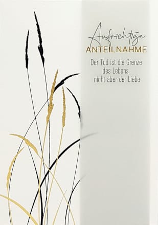 Grußkarte Trauer Silber Gräser CACTUS