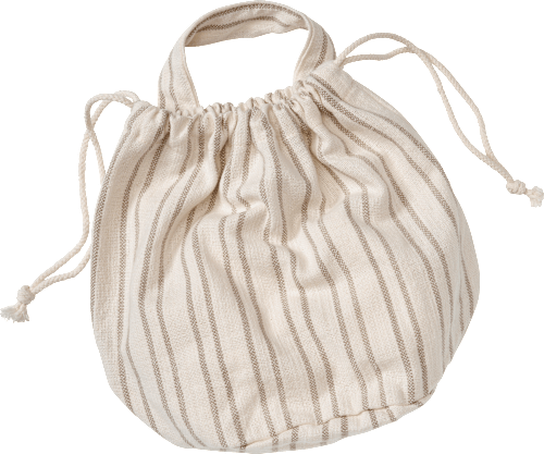 Stoffbeutel-Set mit Henkel/Kordelzug aus Bio-Baumwolle, Streifen/natur (32x24x20 cm) Vito & Joe