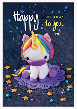 Grußkarte Geburtstag 3D Einhorn CACTUS