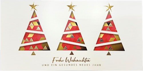 Grußkarten-Set mit Weihnachtsmotiven in rot CACTUS