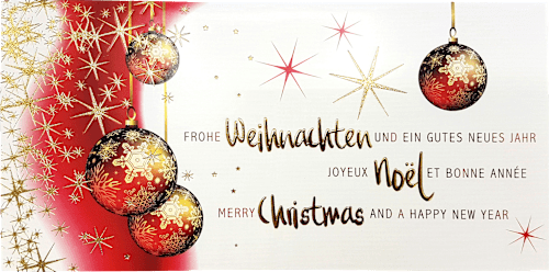 Grußkarten-Set mit Weihnachtsmotiven in rot CACTUS