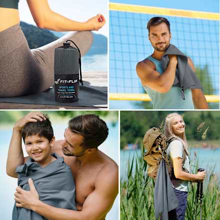 Handtuch Mikrofaser Dunkelgrau keine Marke