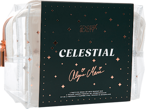 Pinselset Celestial by Alycia Marie 6tlg mit Kosmetiktasche  Gender X Beauty