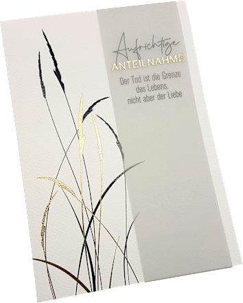 Grußkarte Trauer Silber Gräser CACTUS