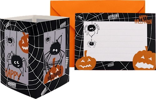 Grußkarte Halloween Teelicht Spinne CACTUS