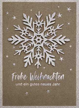 Grußkarte Weihnachten Eiskristall CACTUS