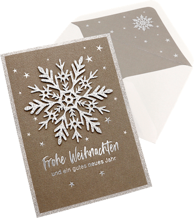 Grußkarte Weihnachten Eiskristall CACTUS