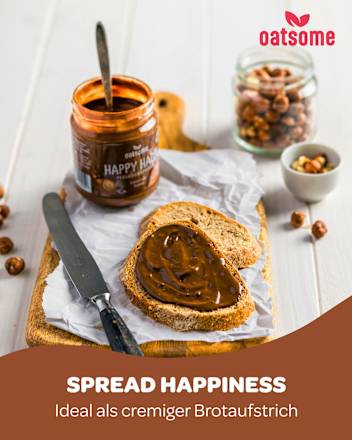 Haselnussmus, "Happy Hazel" Feelgood Spreads, Haselnuss Kakao oatsome