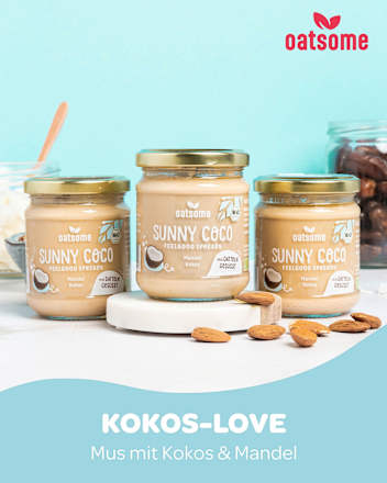 Mandelmus, "Sunny Coco" Feelgood Spreads, Mandel Kokos oatsome