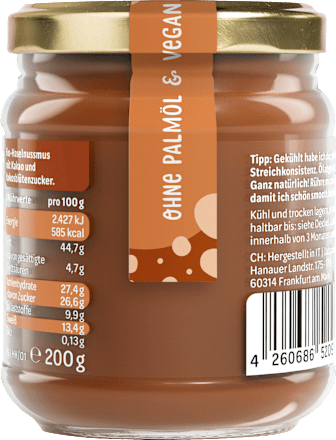 Haselnussmus, "Happy Hazel" Feelgood Spreads, Haselnuss Kakao oatsome