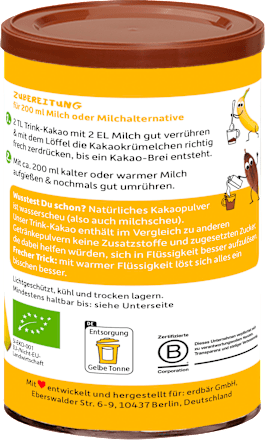 Kakaopulver, Trink-Kakao mit Banane  Freche Freunde