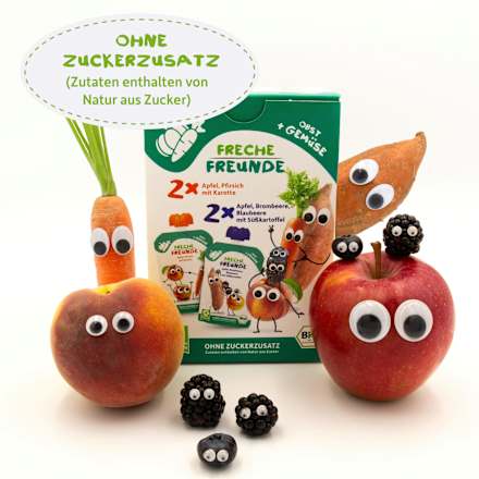 Quetschie Obst & Gemüse ab 6 Monaten, (4x100 g) Freche Freunde