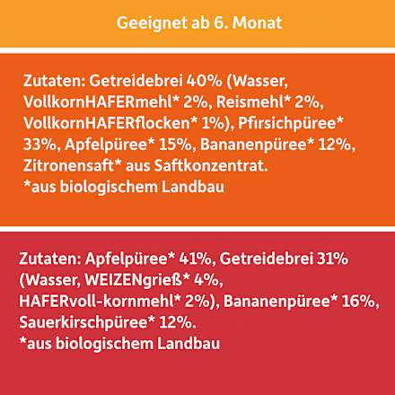 Quetschie Obst & Getreide, ab 6 Monaten, (4x100 g) Freche Freunde