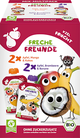 Quetschie viel Frucht, ab 6 Monaten, (4x100 g) Freche Freunde