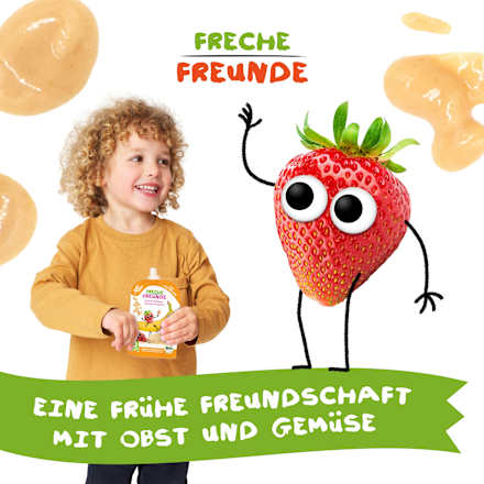 Quetschie Banane, Erdbeere mit Hafer & Quinoa ab 6 Monaten Freche Freunde