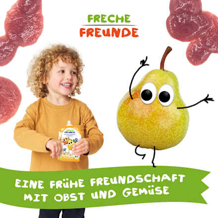 Quetschie Apfel, Birne, Blaubeere mit Dreikorn ab 6 Monaten  Freche Freunde