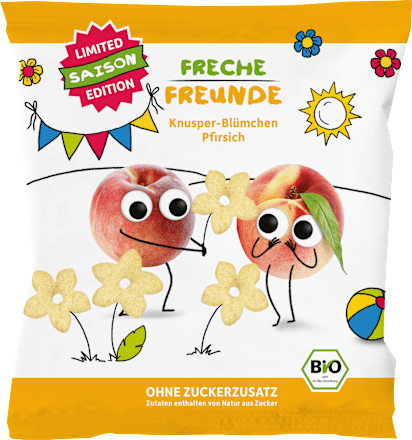 Freche FreundeKindersnack Knusper-Blümchen Pfirsich, ab 1 Jahr, 15 g