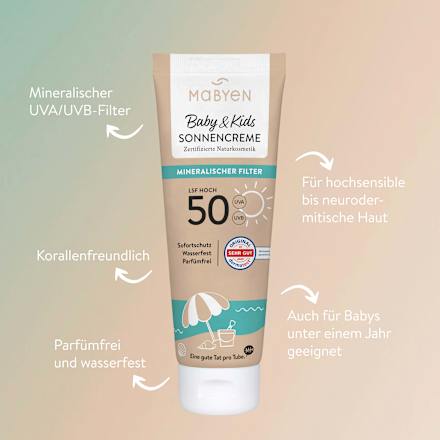 Sonnencreme Baby & Kids LSF 50 mineralischer Filter Mabyen