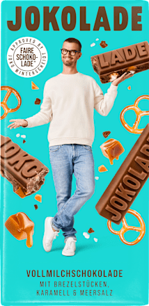 Schokolade Vollmilch Brezelstücke, Karamell & Meersalz JOKOLADE