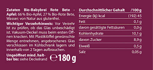 Gemüse + Obst Rote Beete Apfel ab dem 7. Monat  Sprösslinge