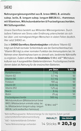 Darmflora Abnehmbegleiter Sticks, 14 St SHEKO