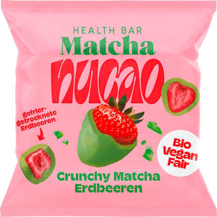 Trockenfrüchte Crunchy Matcha Erdbeeren nucao