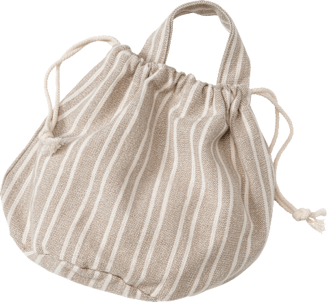Stoffbeutel-Set mit Henkel/Kordelzug aus Bio-Baumwolle, Streifen/natur (32x24x20 cm) Vito & Joe