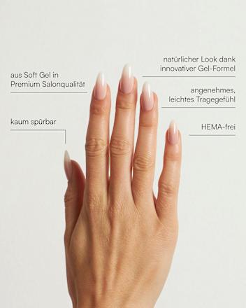 Künstliche Nägel Press Ons Medium Almond Babyboomer Doonails