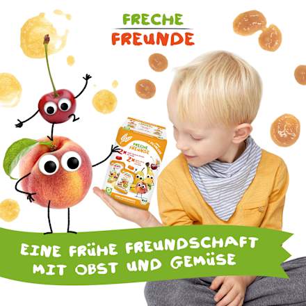 Quetschie Obst & Getreide, ab 6 Monaten, (4x100 g) Freche Freunde