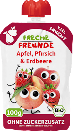 Quetschie Apfel, Pfirsich & Erdbeere ab 6 Monaten Freche Freunde