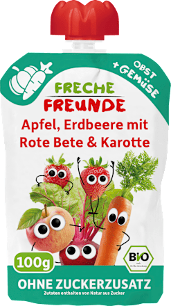 Quetschie Apfel, Erdbeere mit Rote Bete & Karotte ab dem 8. Monat Freche Freunde