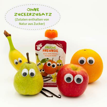 Quetschie Birne, Apfel, Banane, Orange & Vanille ab 8 Monaten  Freche Freunde