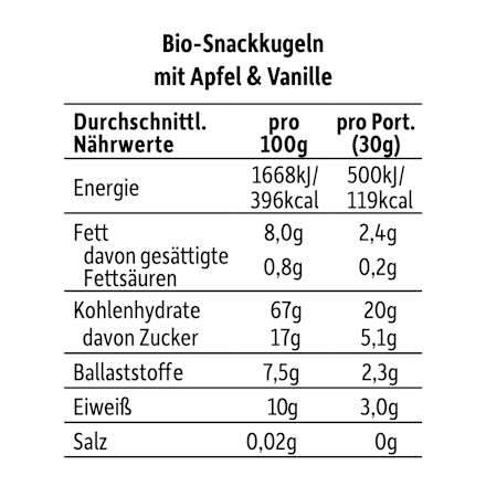 Kindersnack Knusperkugeln Apfel & Vanille Freche Freunde