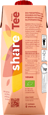 Rooibos Tee, Pfirsich & Holunderblüte share