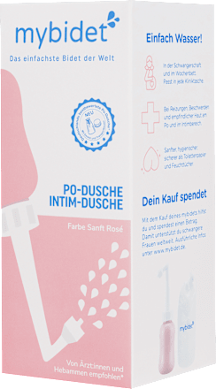 Po- und Intimdusche Rosé, inkl. Reisebeutel und Deckel mybidet
