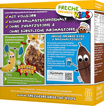 Fruchtriegel Banane & Kakao, ab 3 Jahren (6x26 g) Freche Freunde