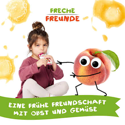 Quetschie Apfel, Pfirsich & Erdbeere ab 6 Monaten Freche Freunde