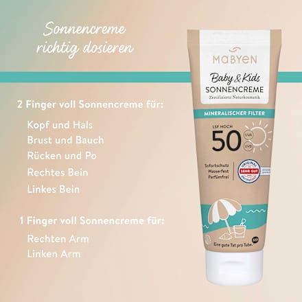 Sonnencreme Baby & Kids LSF 50 mineralischer Filter Mabyen