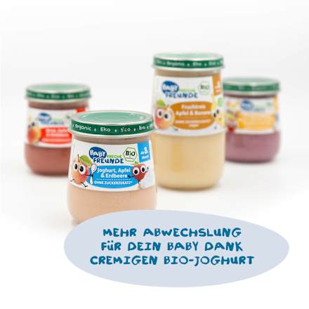 Frucht & Joghurt, Apfel & Erdbeere mit Joghurt ab 8 Monaten  Freche Freunde