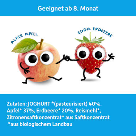 Frucht & Joghurt, Apfel & Erdbeere mit Joghurt ab 8 Monaten  Freche Freunde