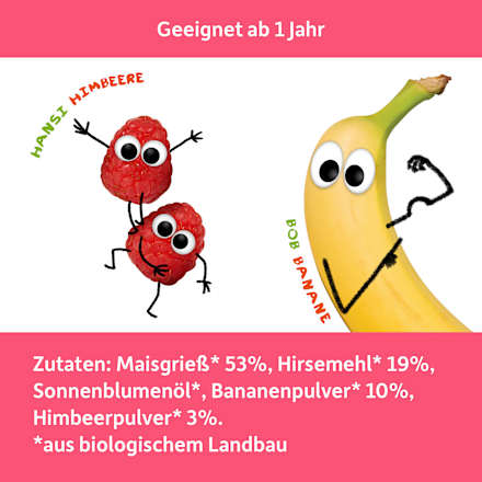Kindersnack Knusper-Kissen Banane & Himbeere ab 1 Jahr Freche Freunde