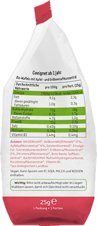 Kindersnack Waffel-Herzchen Apfel-Erdbeere ab 1 Jahr Freche Freunde