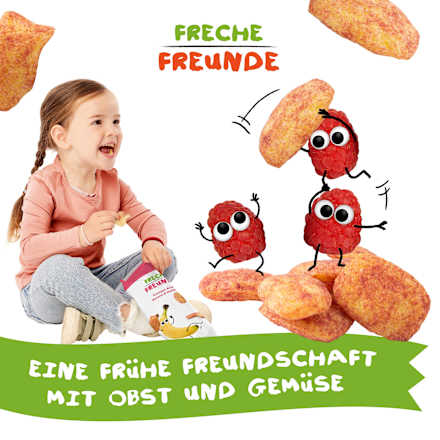 Kindersnack Knusper-Kissen Banane & Himbeere ab 1 Jahr Freche Freunde