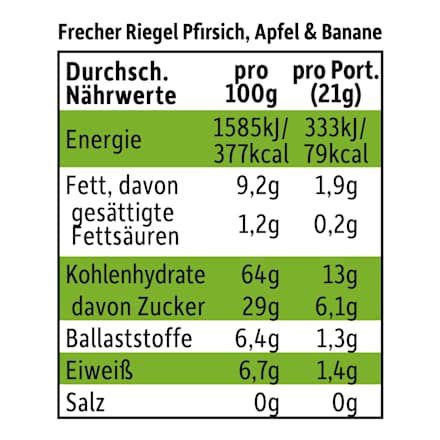 Fruchtriegel Pfirsich, Apfel & Banane, ab 3 Jahren Freche Freunde